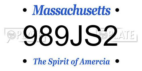 989JS2 Massachusetts License Plate