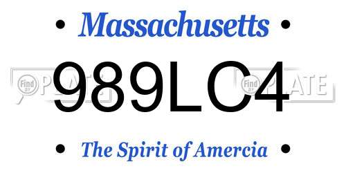 989LC4 Massachusetts License Plate