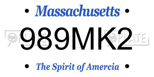 989MK2 Massachusetts License Plate