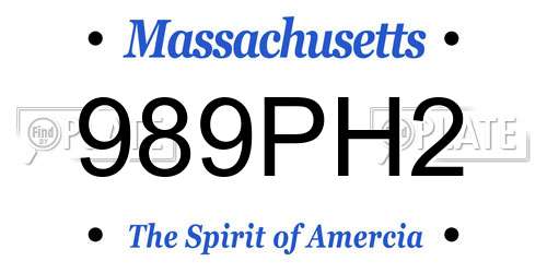 989PH2 Massachusetts License Plate