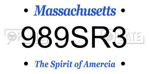 989SR3 Massachusetts License Plate