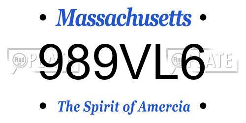 989VL6 Massachusetts License Plate