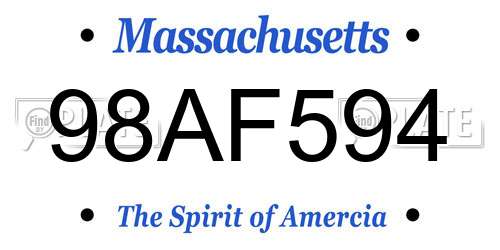 98AF594 Massachusetts License Plate