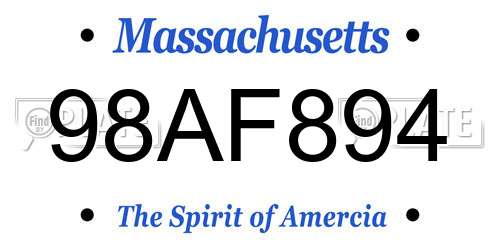 98AF894 Massachusetts License Plate