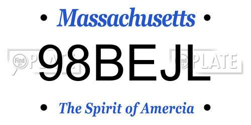 98BEJL Massachusetts License Plate