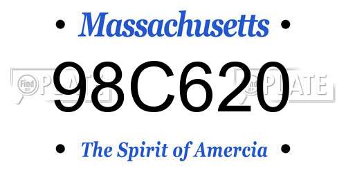 98C620 Massachusetts License Plate