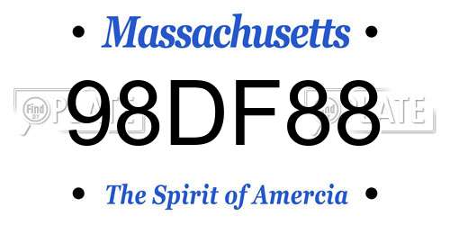 98DF88 Massachusetts License Plate
