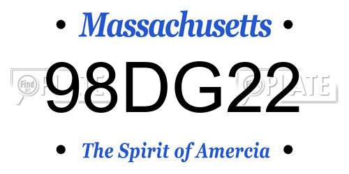 98DG22 Massachusetts License Plate