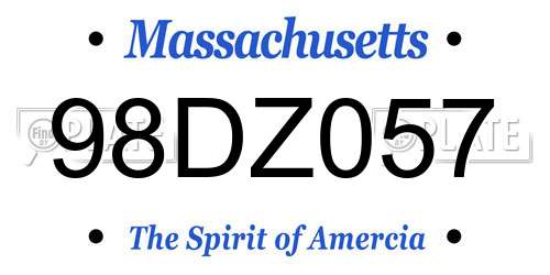 98DZ057 Massachusetts License Plate
