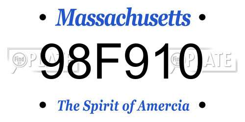 98F910 Massachusetts License Plate