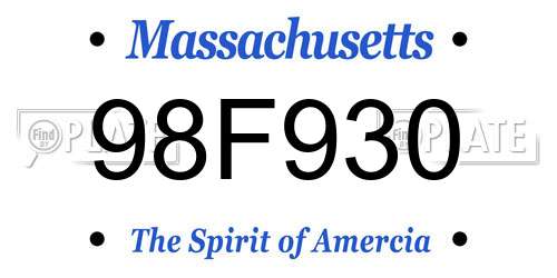 98F930 Massachusetts License Plate