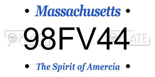 98FV44 Massachusetts License Plate