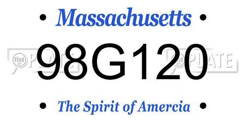 98G120 Massachusetts License Plate