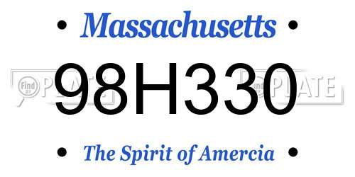 98H330 Massachusetts License Plate