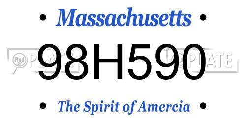 98H590 Massachusetts License Plate