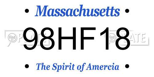98HF18 Massachusetts License Plate