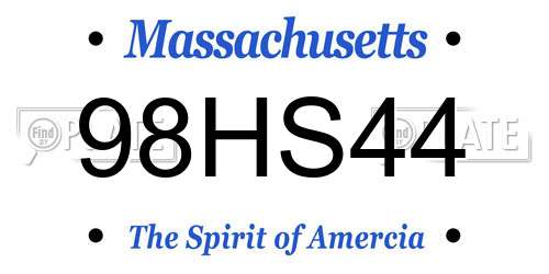 98HS44 Massachusetts License Plate