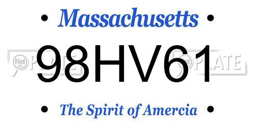 98HV61 Massachusetts License Plate