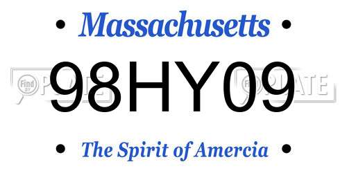 98HY09 Massachusetts License Plate