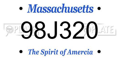 98J320 Massachusetts License Plate