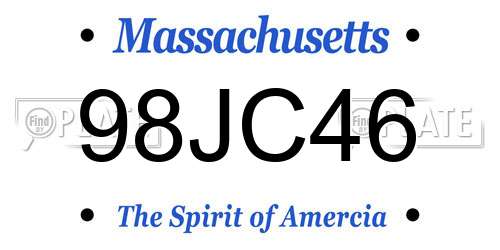 98JC46 Massachusetts License Plate