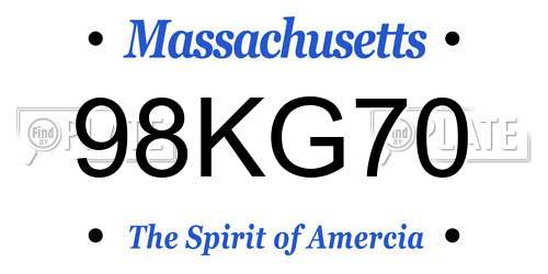 98KG70 Massachusetts License Plate