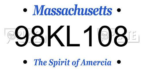 98KL108 Massachusetts License Plate
