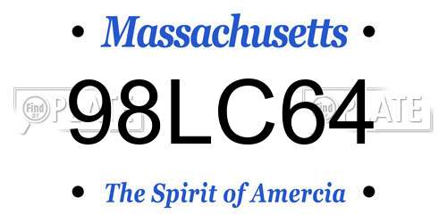 98LC64 Massachusetts License Plate