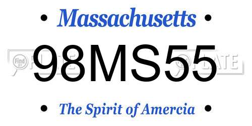98MS55 Massachusetts License Plate