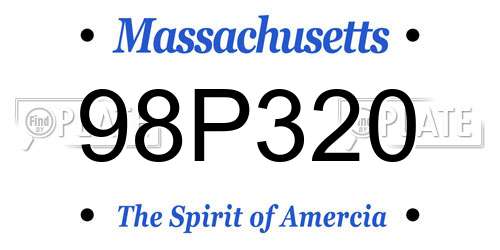 98P320 Massachusetts License Plate