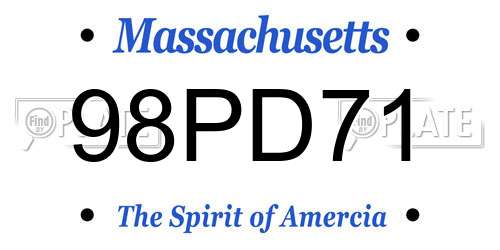 98PD71 Massachusetts License Plate