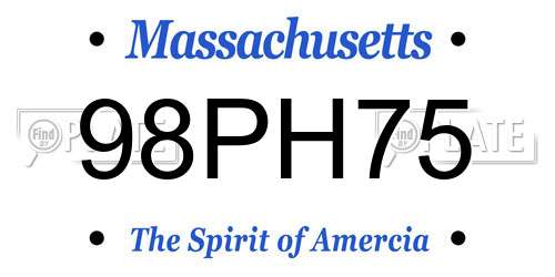 98PH75 Massachusetts License Plate