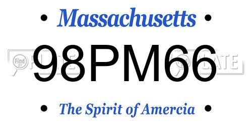 98PM66 Massachusetts License Plate