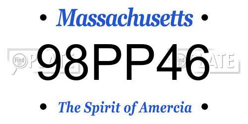 98PP46 Massachusetts License Plate