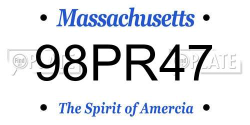 98PR47 Massachusetts License Plate