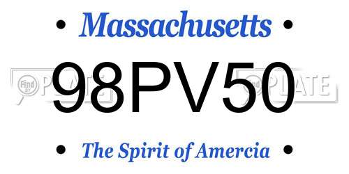 98PV50 Massachusetts License Plate