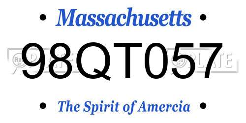 98QT057 Massachusetts License Plate