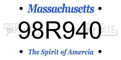 98R940 Massachusetts License Plate
