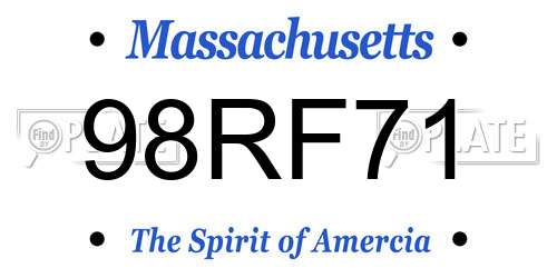 98RF71 Massachusetts License Plate