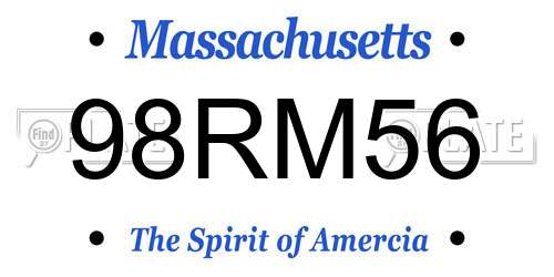 98RM56 Massachusetts License Plate