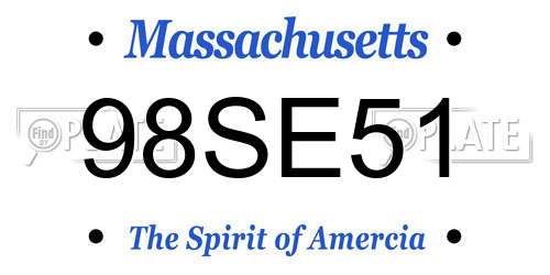 98SE51 Massachusetts License Plate