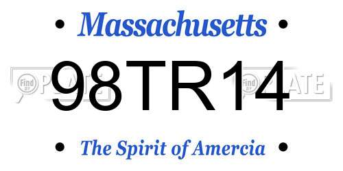 98TR14 Massachusetts License Plate