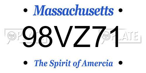 98VZ71 Massachusetts License Plate