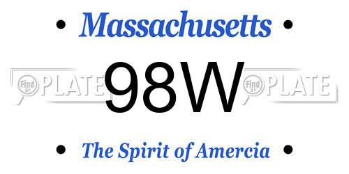 98W Massachusetts License Plate