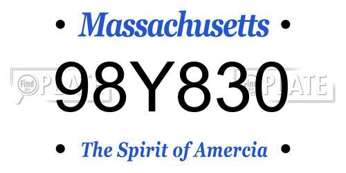 98Y830 Massachusetts License Plate