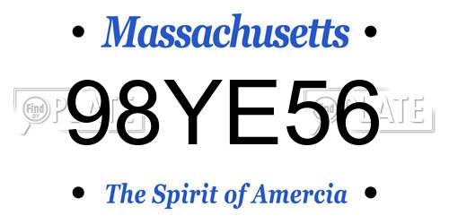 98YE56 Massachusetts License Plate