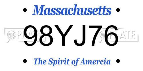 98YJ76 Massachusetts License Plate