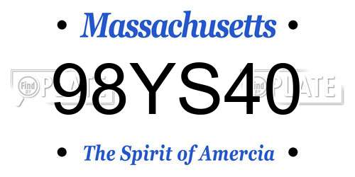 98YS40 Massachusetts License Plate