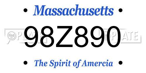 98Z890 Massachusetts License Plate