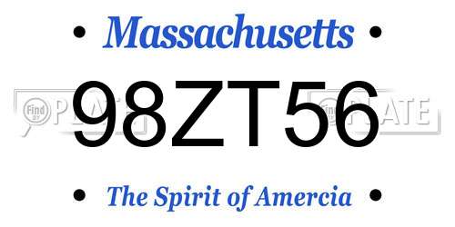 98ZT56 Massachusetts License Plate